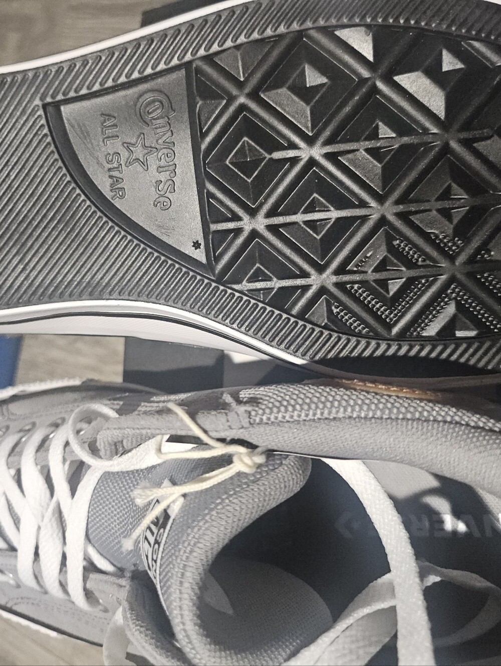 Converse Gray Canvas Low-Top Sneakers with Tan Patch - Picture 7 of 8